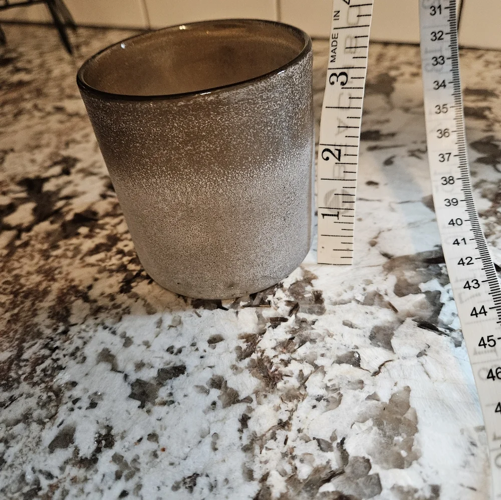 West Elm Frosted Smoke Glass Vessel Candle Holder
